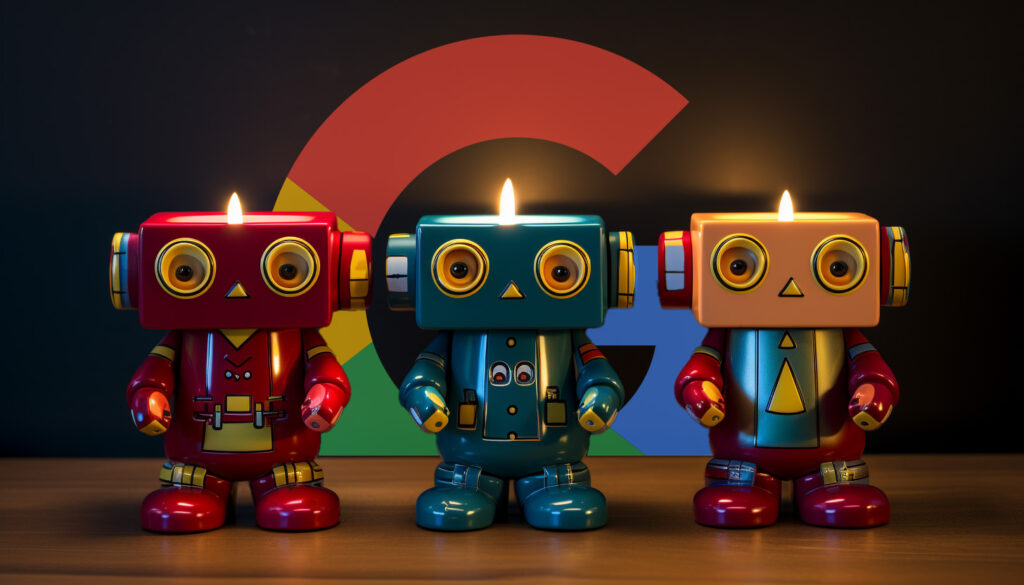 Google Robot Shabbat Candles