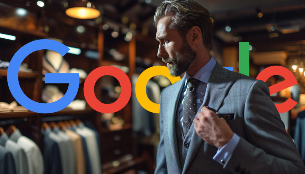 Man Suit Try On Google Logo