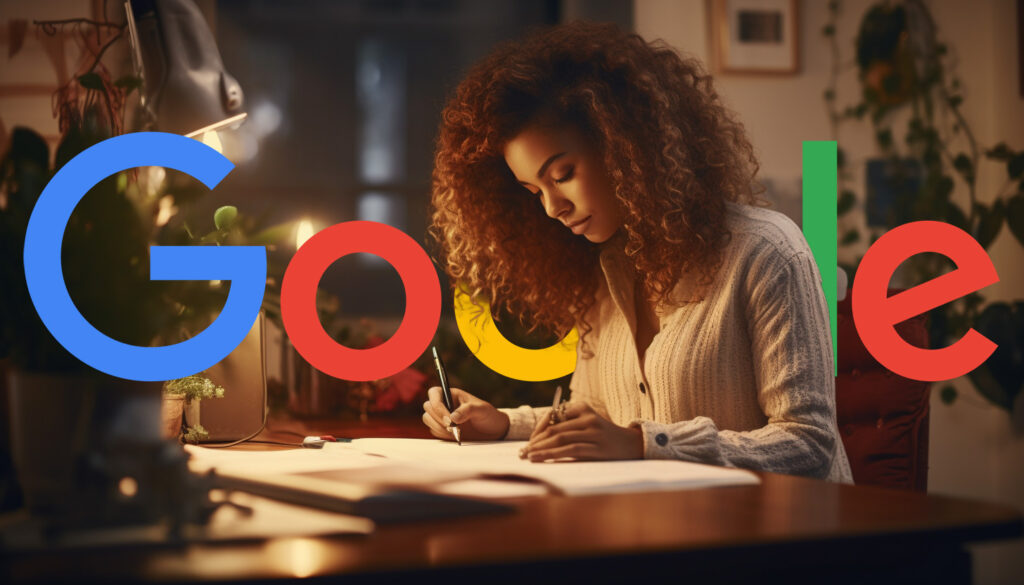 Woman Writer Google Logo