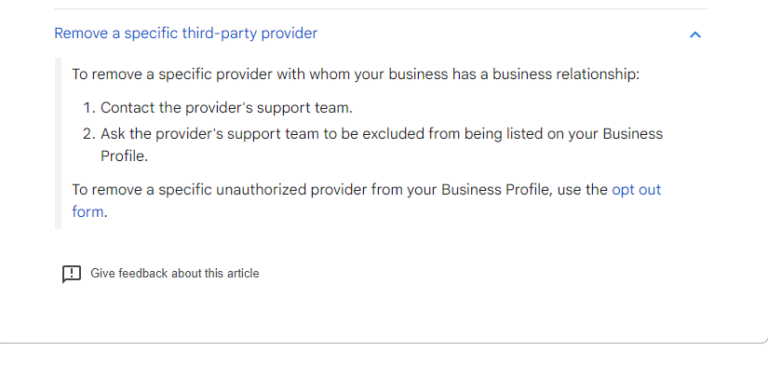 Remove a specific third-party provider