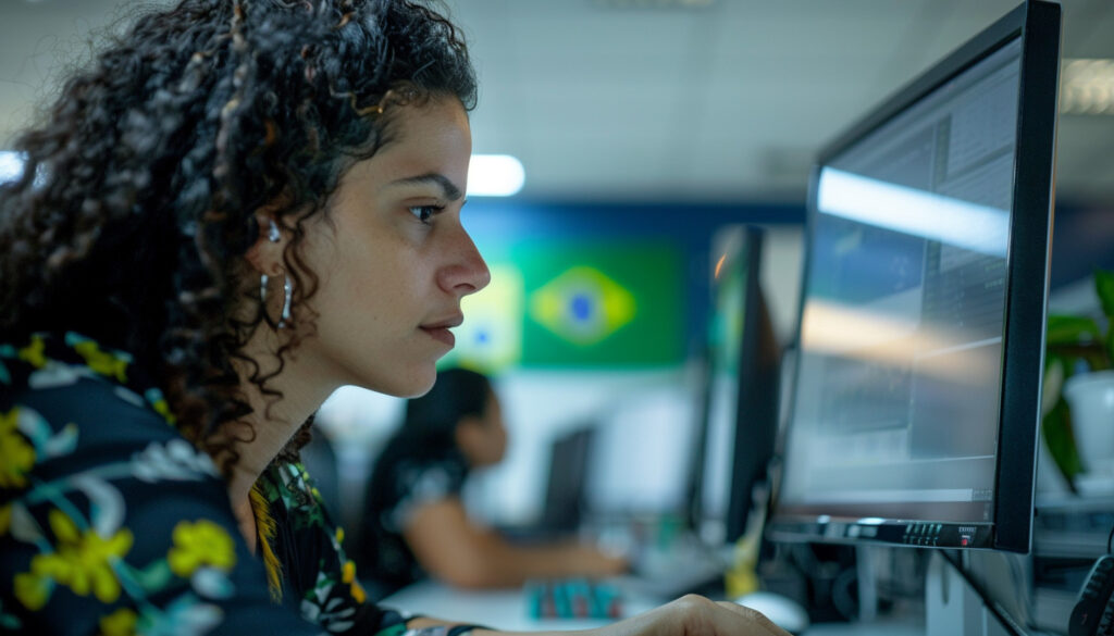 Brazil Support Woman Computer