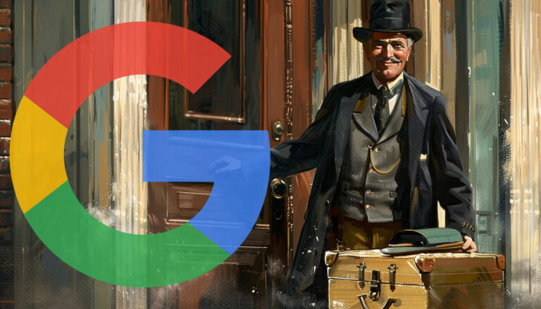 Sales Man Old Fashion Google Logo