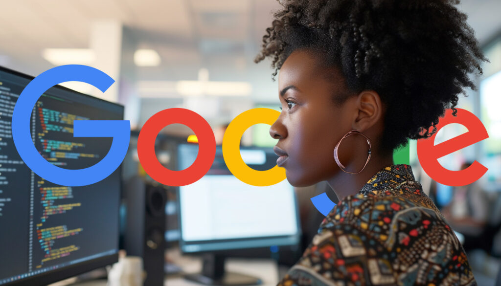 Woman Coder Google Logo