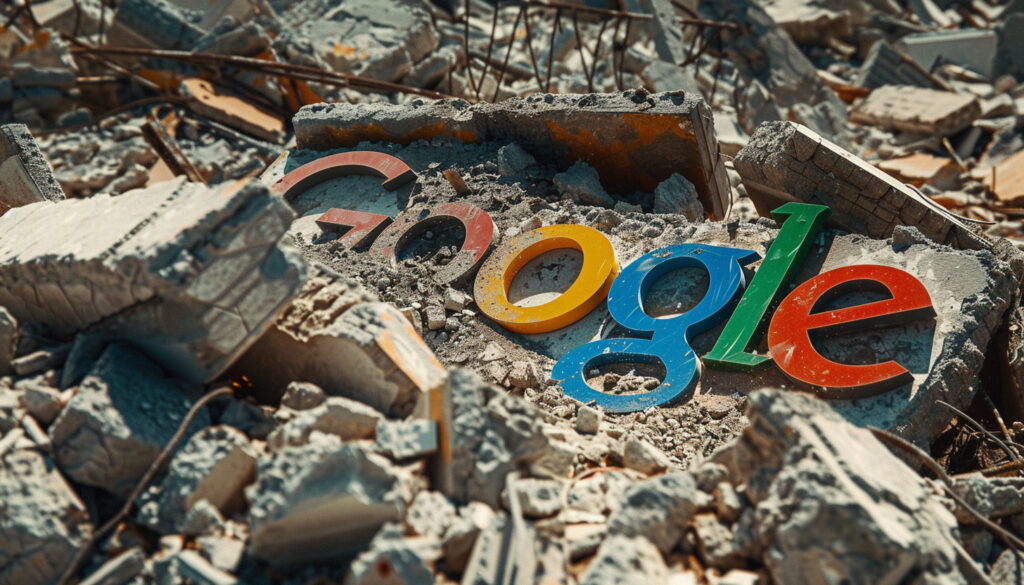 Google Logo Buried In Rubble