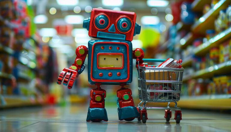 Google Robot Store Shopping Cart