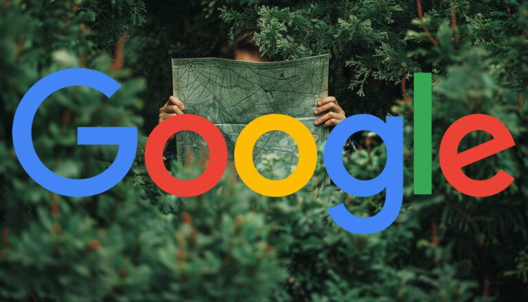 Man Map Bushes Google Logo