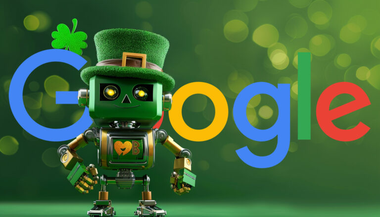 St Patricks Day Robot Google Logo