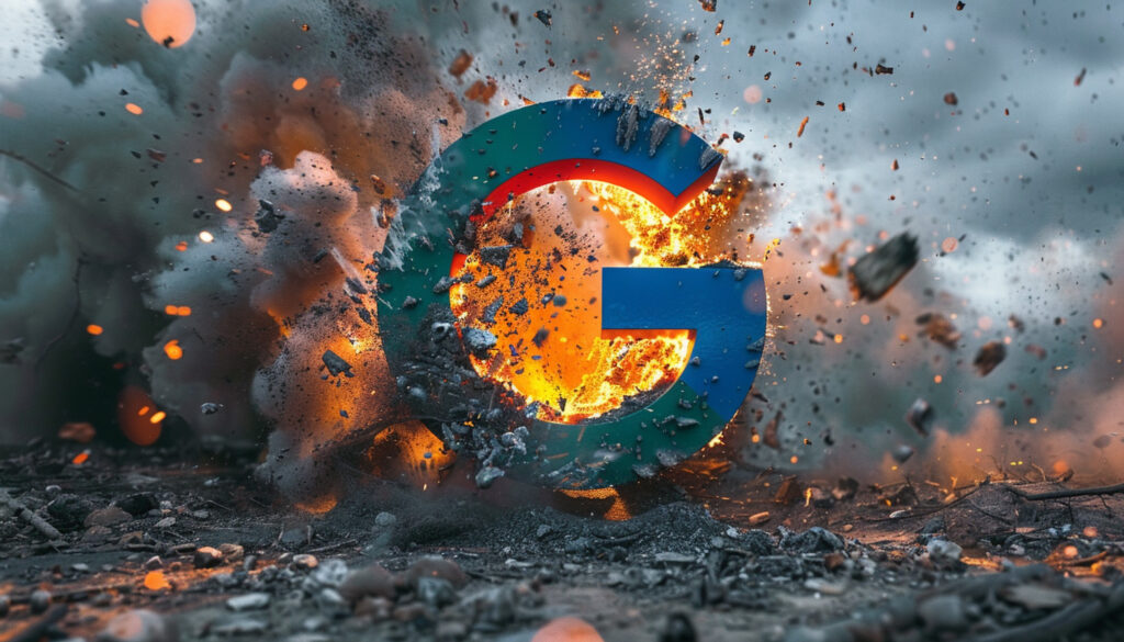 Google Logo Torn Apart