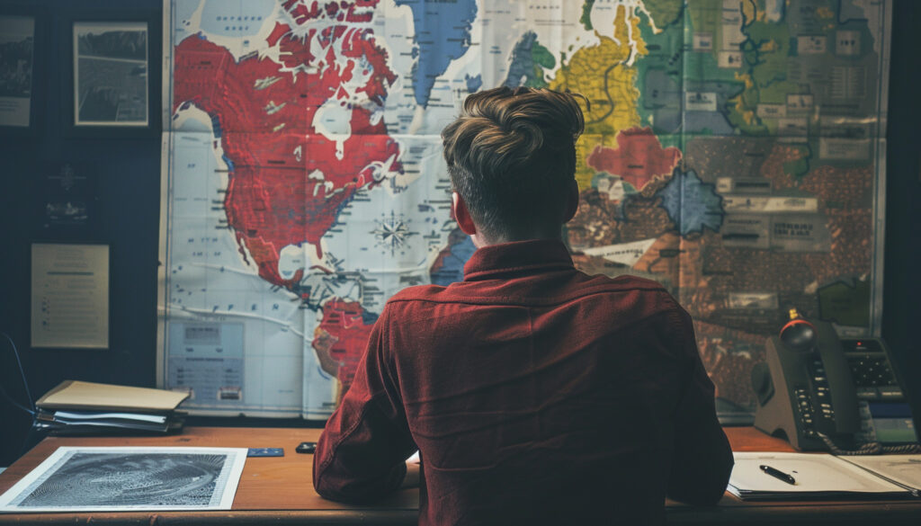 Man Looking At Google Map