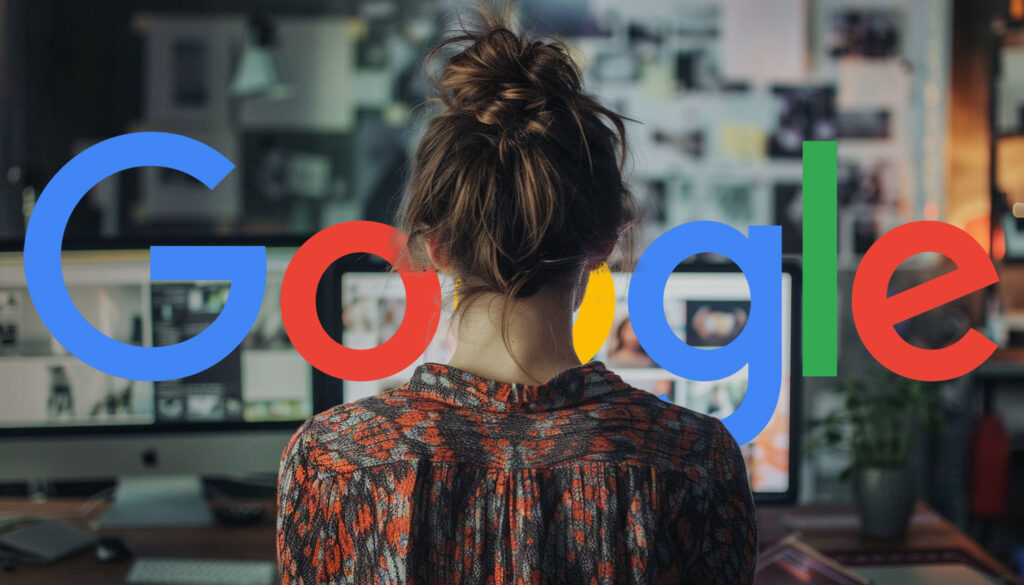 Woman Computer Google Logo