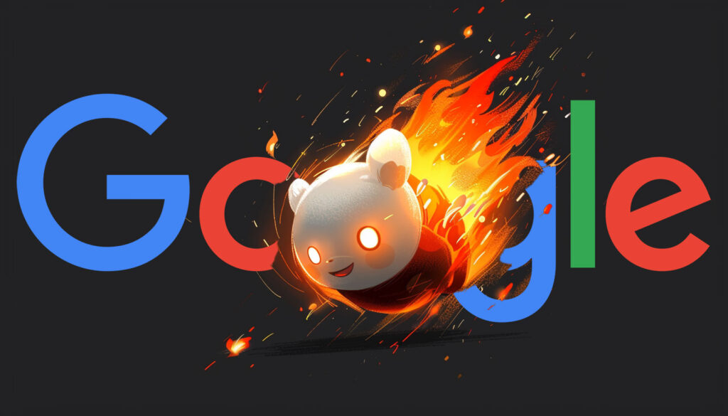 Reddit Logo Crashing Google Logo