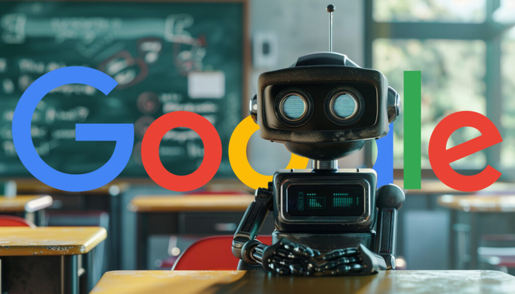 Robot Teaching Google Logo