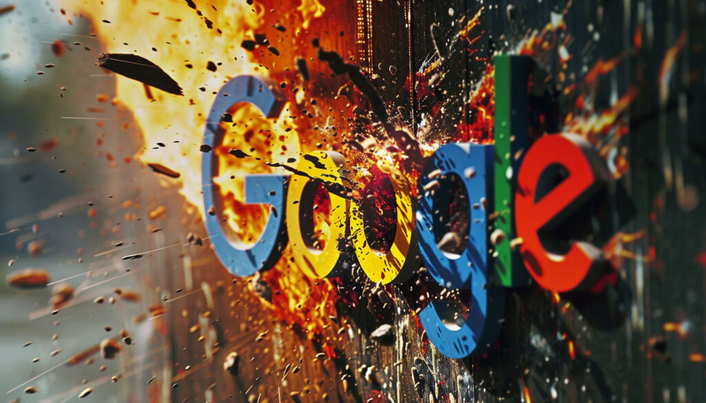 Google Logo Bursting