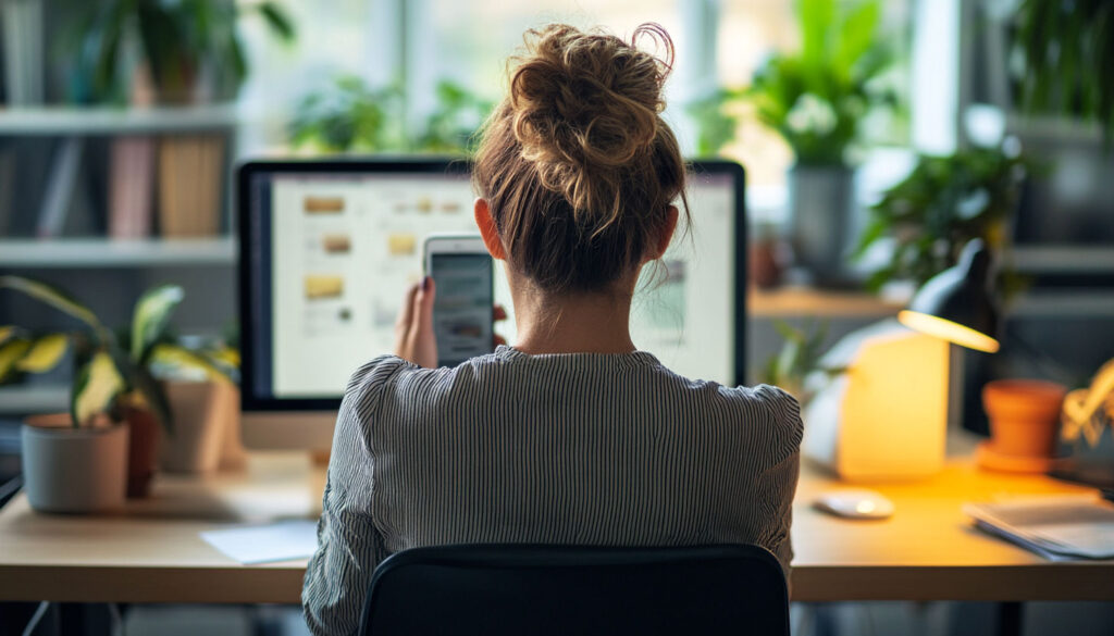 Woman Phone Agency Desk