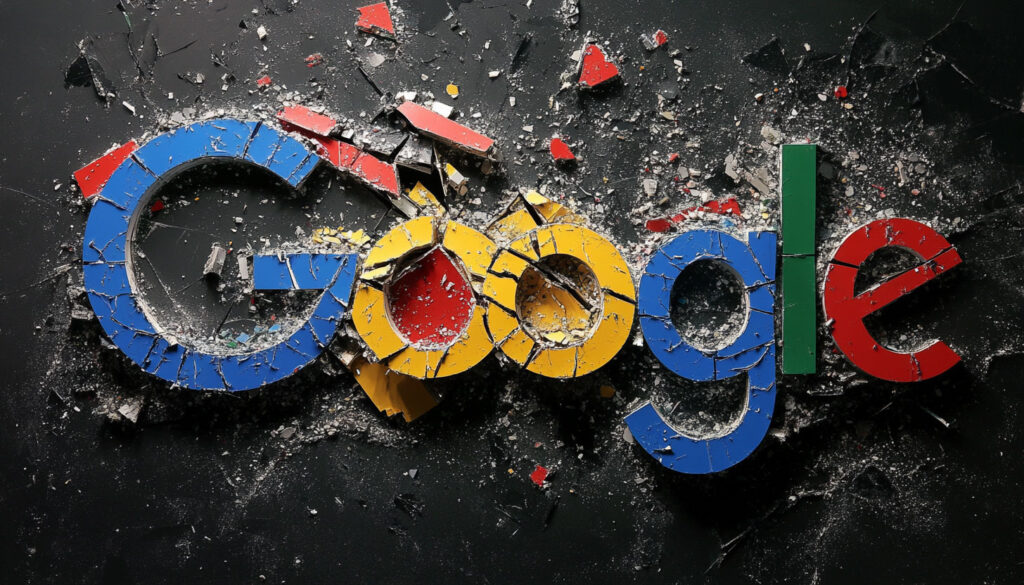 Google Logo Broken Into Pieces